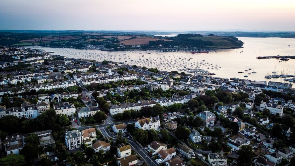 Falmouth Town, drone shot
